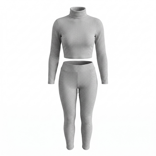 It's Giving- Turtleneck Two Piece Knit Sweater Set