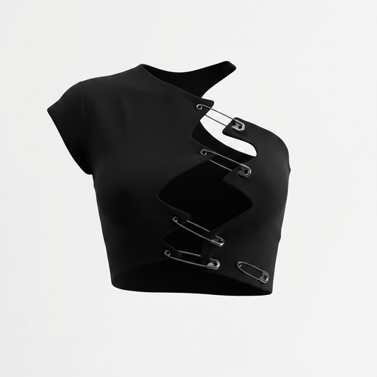 Pin Me Down Black Crop Top