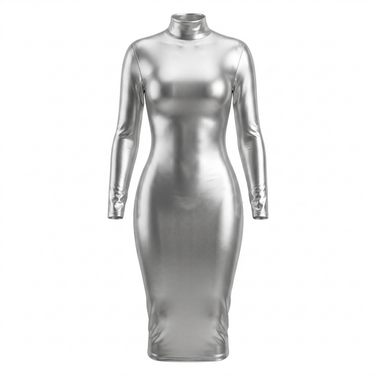 Paris Metallic Cocktail Dress