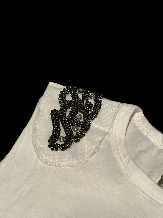 Anything But Basic Embellished Shoulder T-Shirt