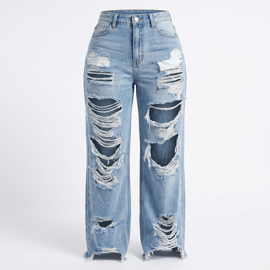 High Fashion Ripped Denim Jeans