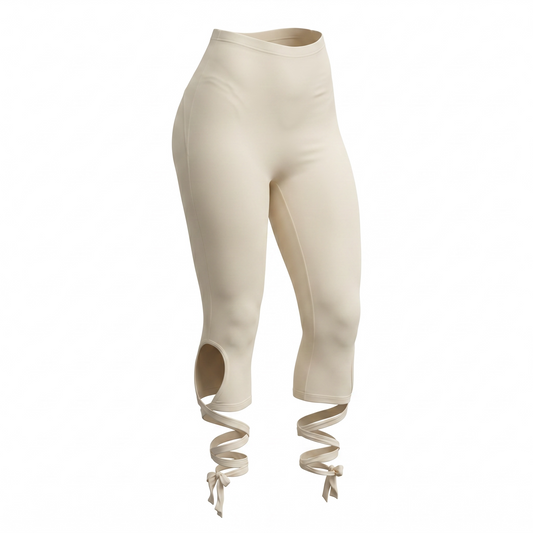 Tie Me Up Buttercream Wrap-Tie Ankle Leggings