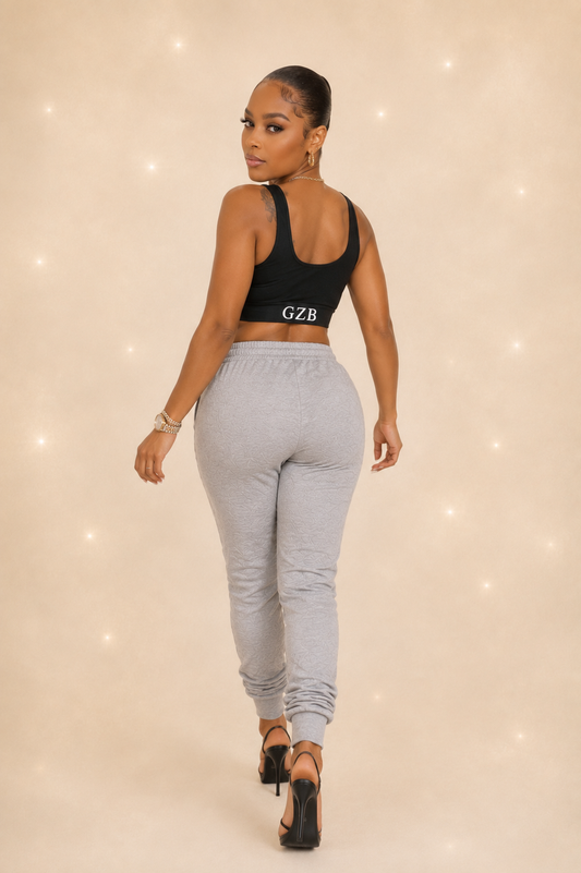Slit Decision Distressed High-Waist Jogger Pants